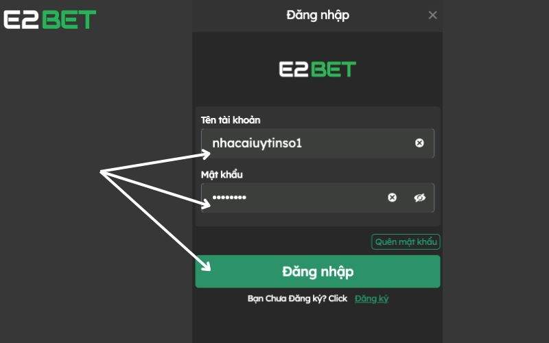 Hoàn Tất Quá Trình Login E2BET Hoàn Tất Quá Trình Login E2BET