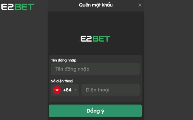 Quên mật khẩu E2BET Quên mật khẩu E2BET