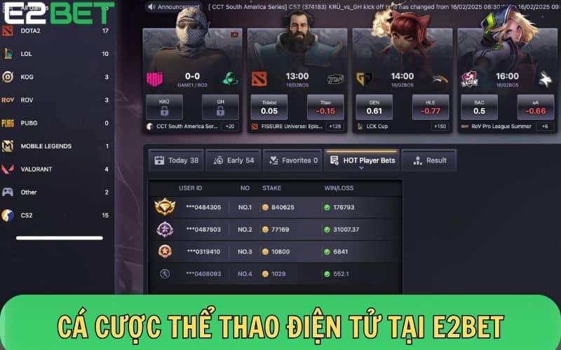 Giới thiệu cá cược Esports tại nhà cái E2BET Giới thiệu cá cược Esports tại nhà cái E2BET