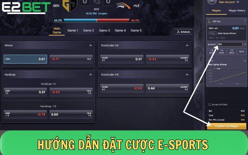 Hướng dẫn cá cược E-Sports tại E2BET cho người mới