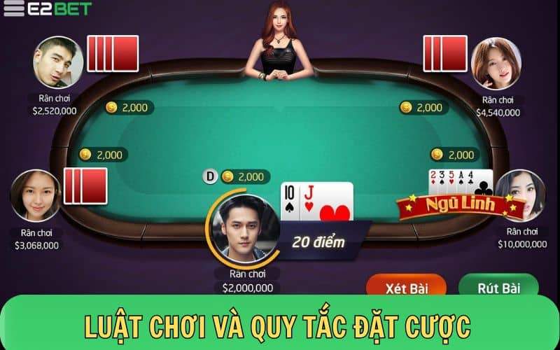 Luật chơi và quy tắc đặt cược chi tiết trong xì dách online tại E2BET