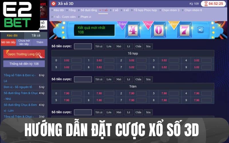 Hướng dẫn cách chơi xổ số Max 3D tại E2BET chi tiết