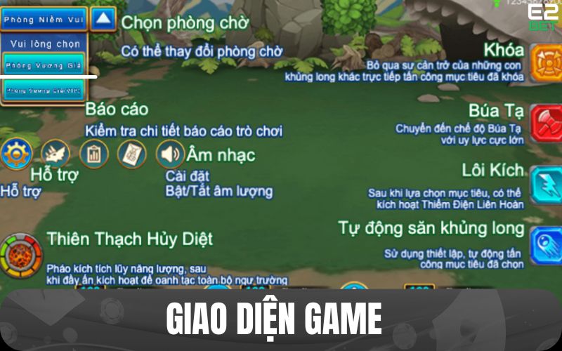 Giao diện chính của game Chuyên Gia Săn Rồng tại Bắn Cá E2BET